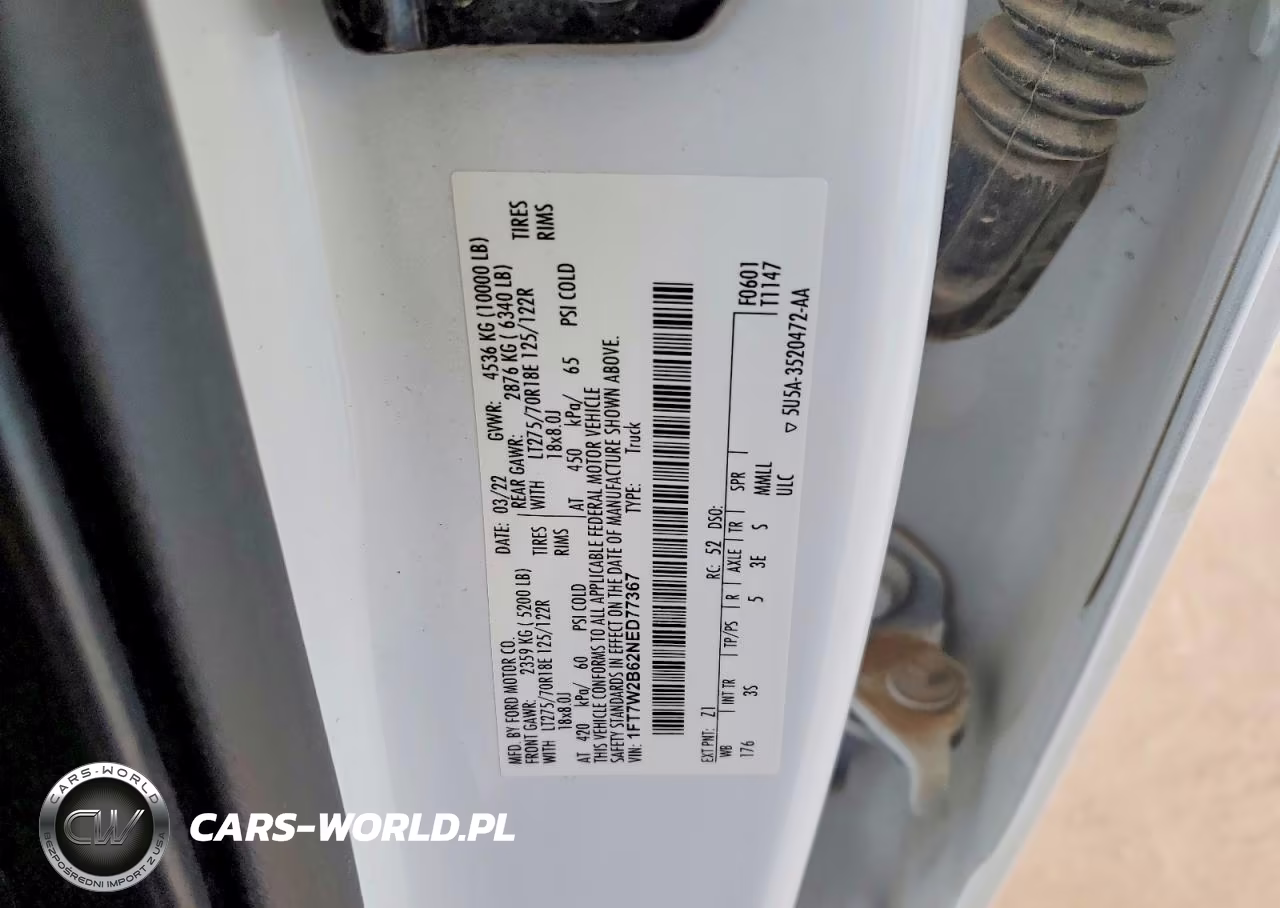 2022 Ford F250 Super Duty VIN:1FT7W2B62NED77367 - 12