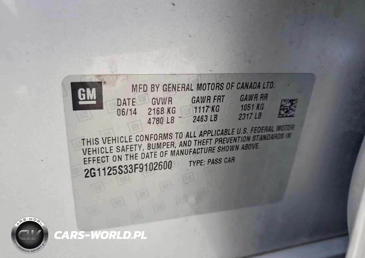 2015 Chevrolet Impala Lt VIN:2G1125S33F9102600 - 12