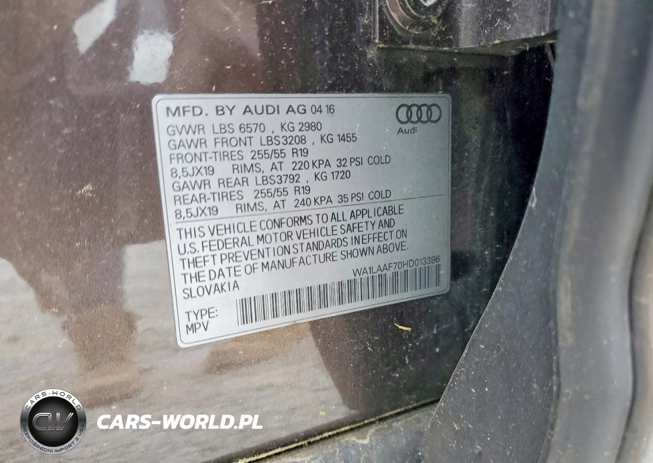 2017 Audi Q7 Premium Plus VIN:WA1LAAF70HD013396 - 13