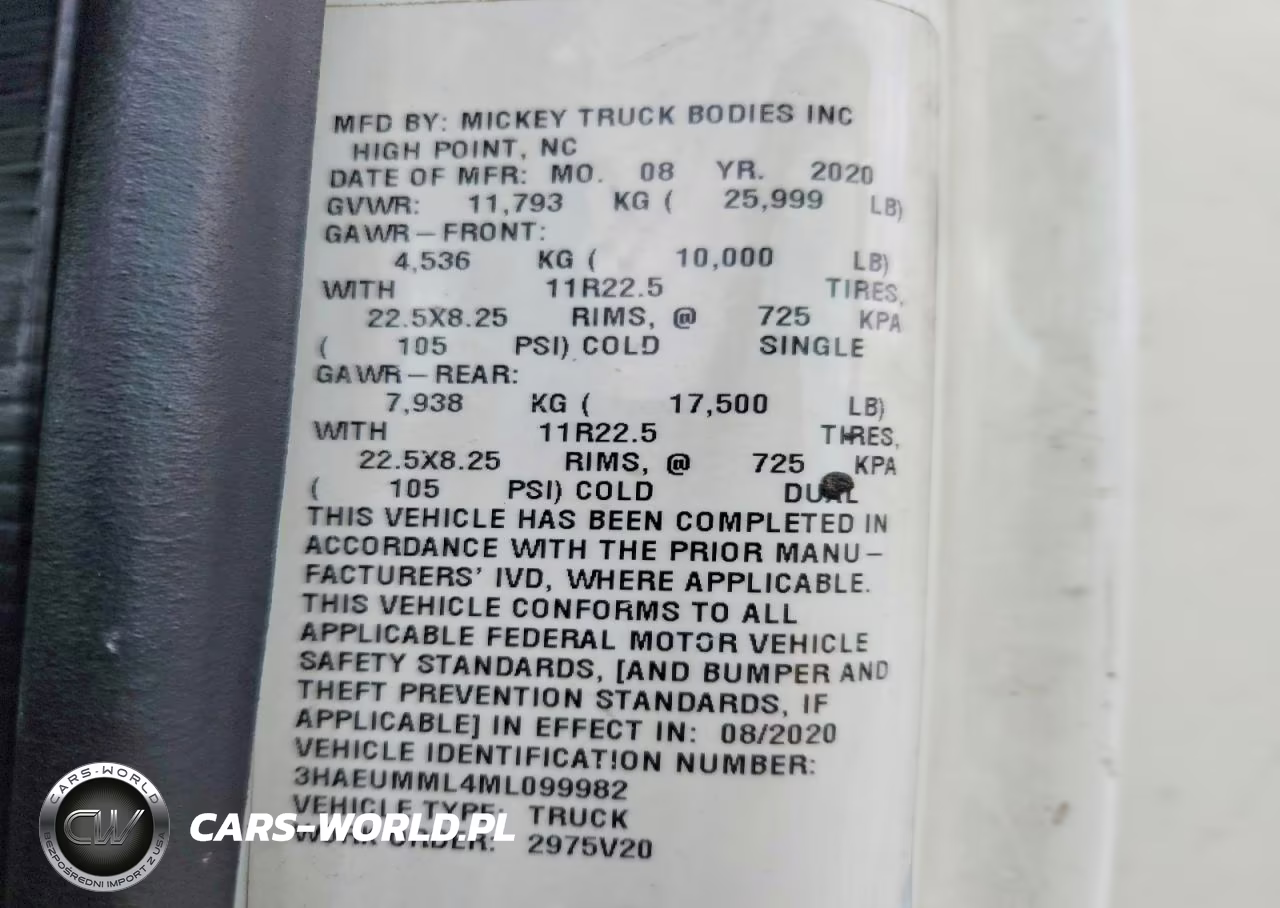 2021 International Mv607 Box Truck VIN:3HAEUMML4ML099982 - 10