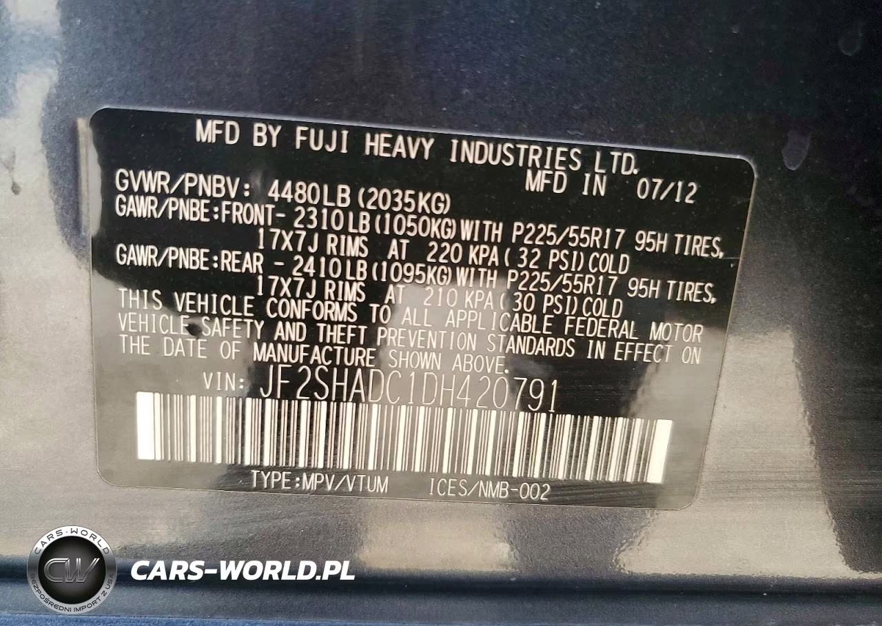 2013 Subaru Forester 2.5X Premium VIN:JF2SHADC1DH420791 - 12