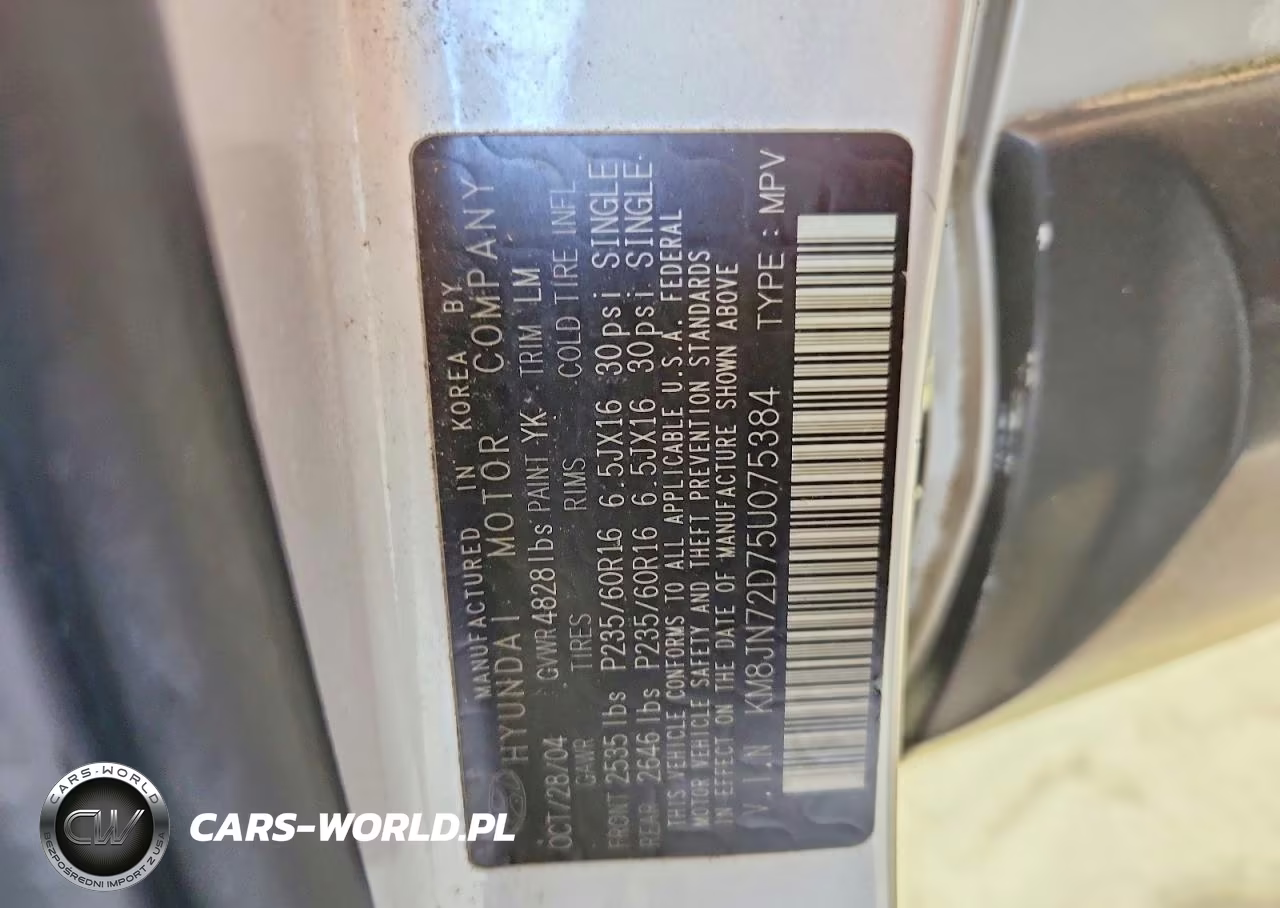 2005 Hyundai Tucson Gls VIN:KM8JN72D75U075384 - 13