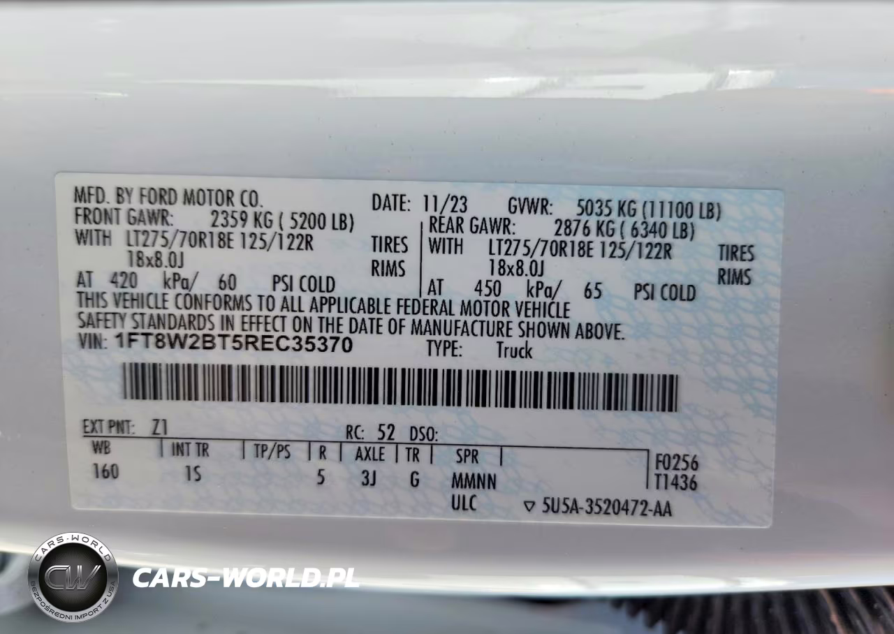 2024 Ford F250 Super Duty VIN:1FT8W2BT5REC35370 - 13