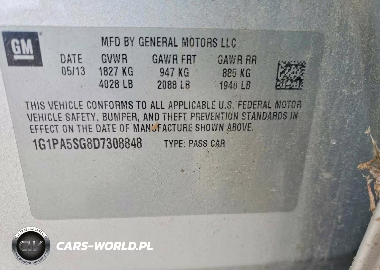 2013 Chevrolet Cruze Ls VIN:1G1PA5SG8D7308848 - 12