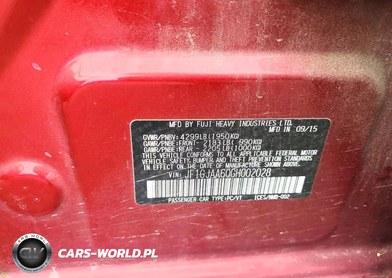 2016 Subaru Impreza VIN:JF1GJAA60GH002028 - 12