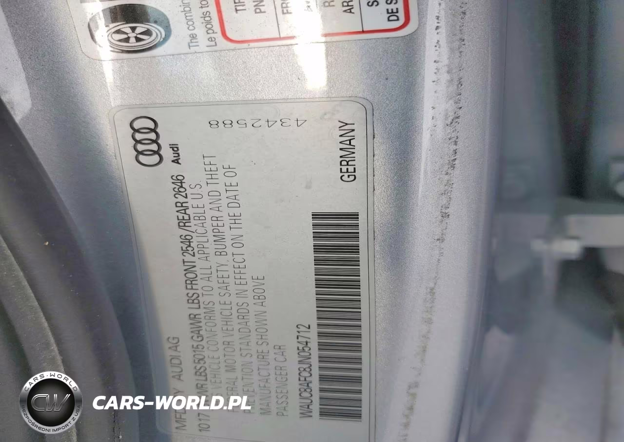 AUDI A6 PREMIUM VIN:WAUC8AFC8JN054712 - 12