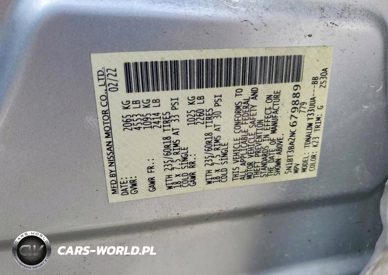 2022 Nissan Rogue Sv VIN:5N1BT3BA2NC679889 - 13