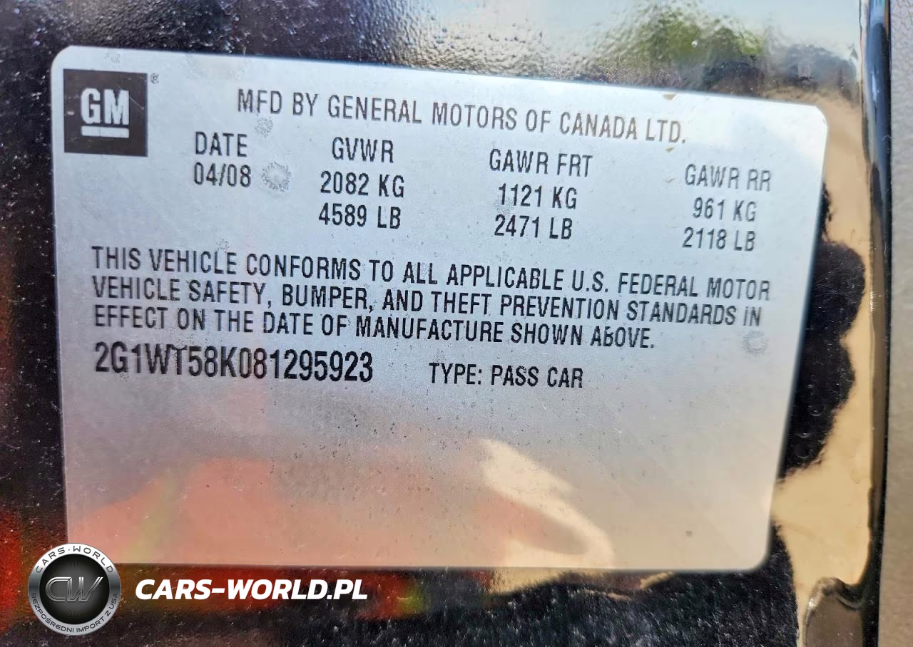 2008 Chevrolet Impala Lt VIN:2G1WT58K081295923 - 12