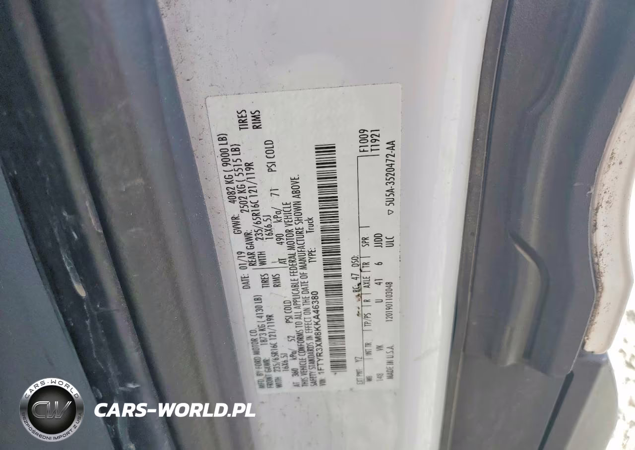 2019 Ford Transit 250 Delivery Van VIN:1FTYR3XM8KKA46380 - 14