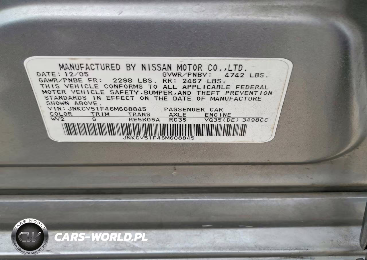 2006 Infiniti G35 X VIN:JNKCV51F46M608845 - 13
