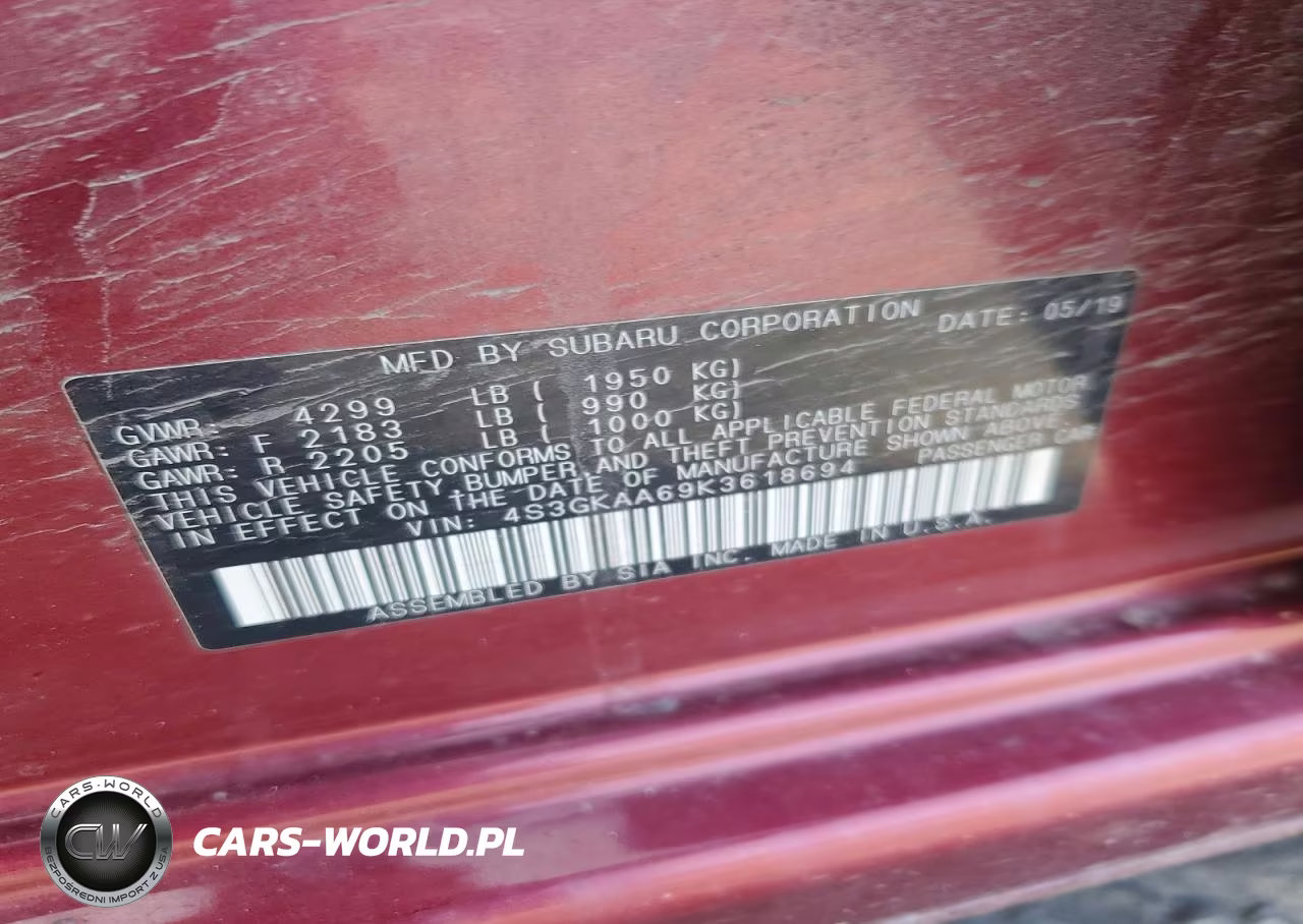 2019 Subaru Impreza VIN:4S3GKAA69K3618694 - 12