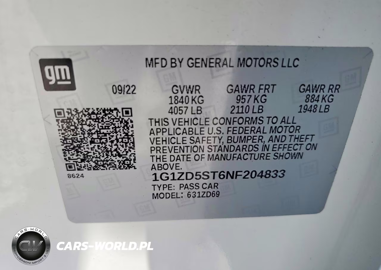 2022 Chev Malibu VIN:1G1ZD5ST6NF204833 - 12