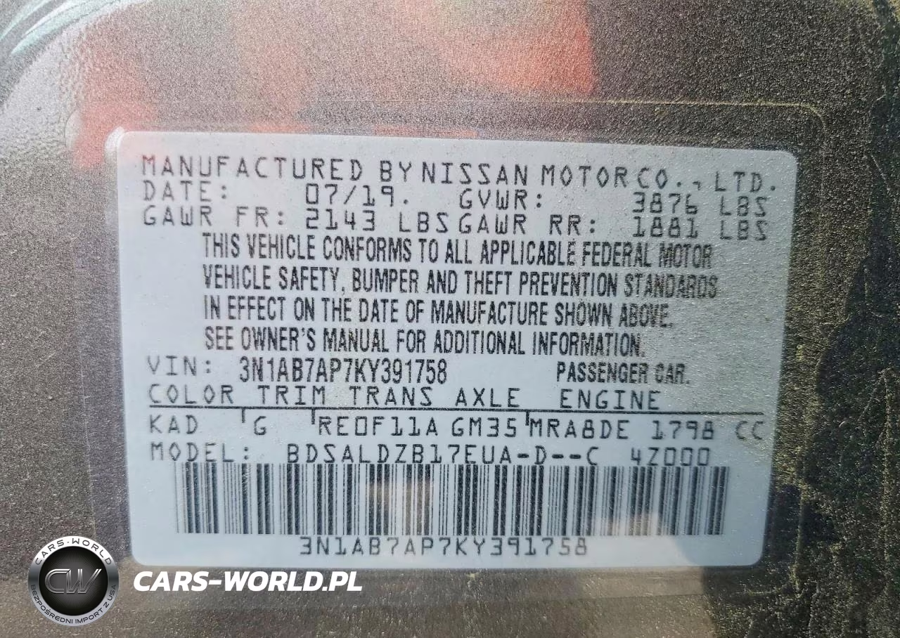2019 Nissan Sentra Sv VIN:3N1AB7AP7KY391758 - 12