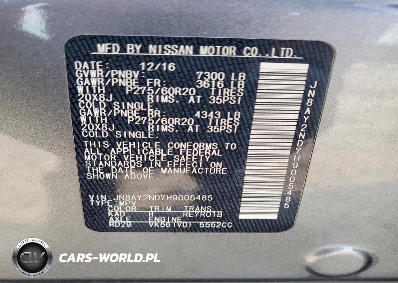 2017 Nissan Armada Platinum VIN:JN8AY2ND7H9005485 - 13