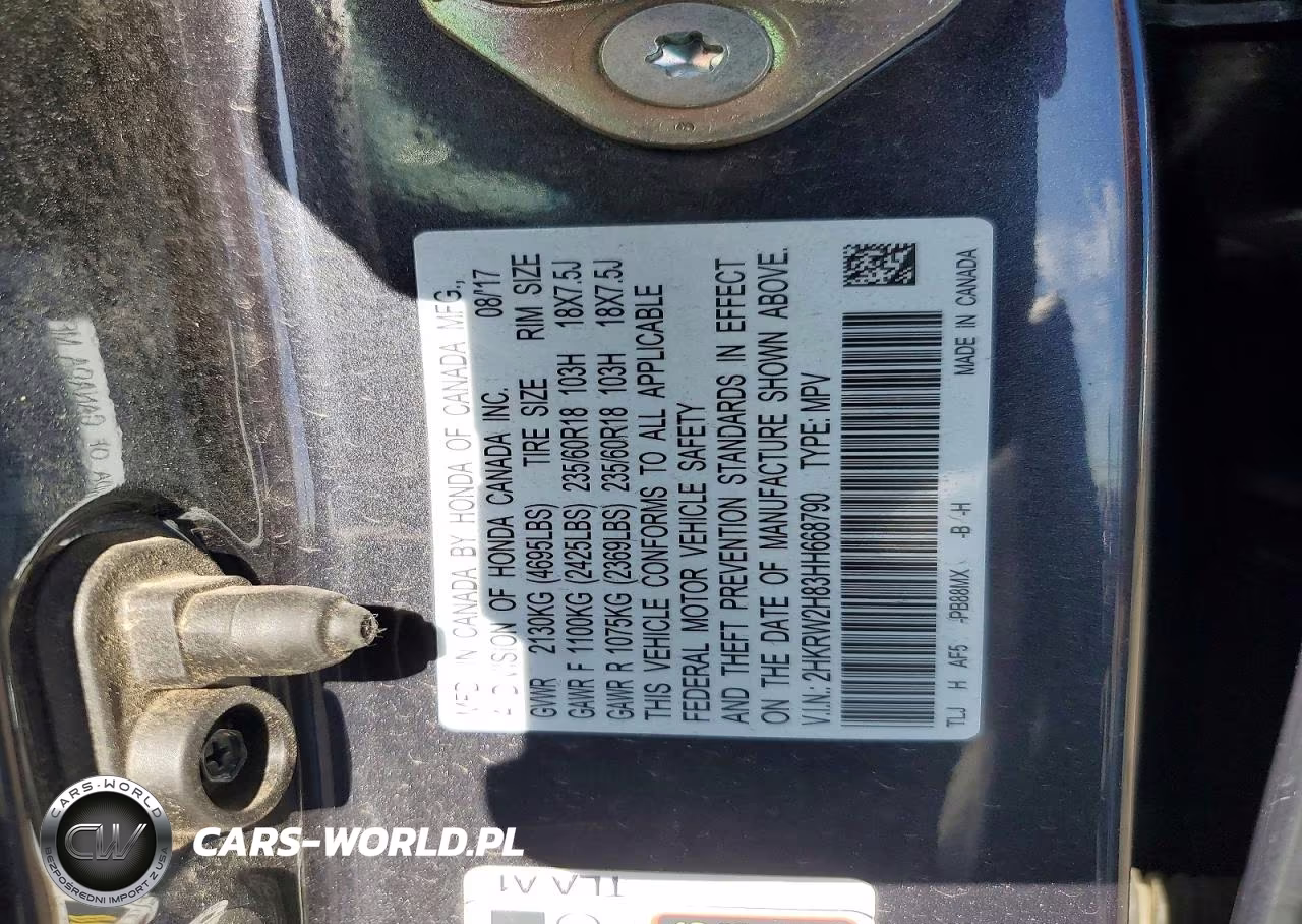 2017 Honda Cr-V Exl VIN:2HKRW2H83HH668790 - 13