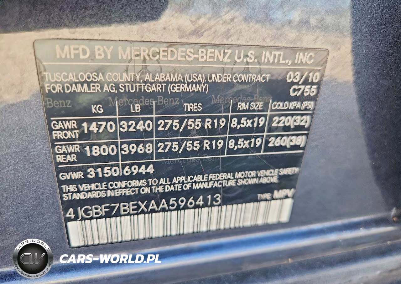2010 Mercedes-Benz Gl 450 4Matic VIN:4JGBF7BEXAA596413 - 13