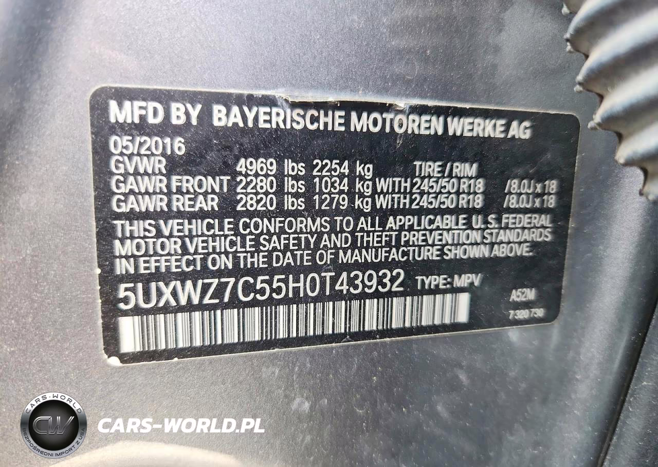2017 BMW X3 Sdrive28I VIN:5UXWZ7C55H0T43932 - 13