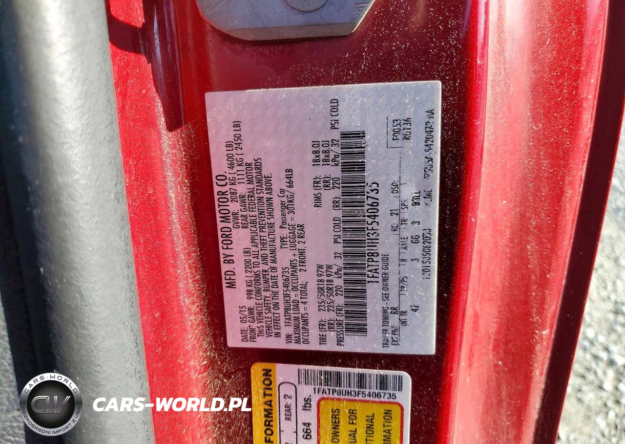 2015 Ford Mustang VIN:1FATP8UH3F5406735 - 12