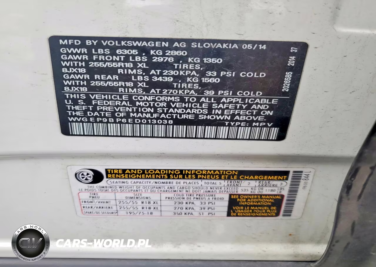 2014 Volkswagen Touareg V6 Tdi VIN:WVGEP9BP6ED013038 - 13
