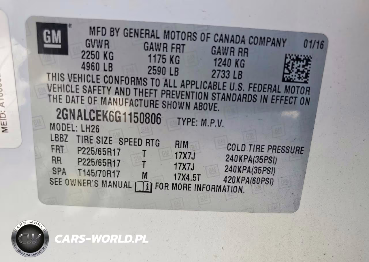 2016 Chevrolet Equinox Lt VIN:2GNALCEK6G1150806 - 14