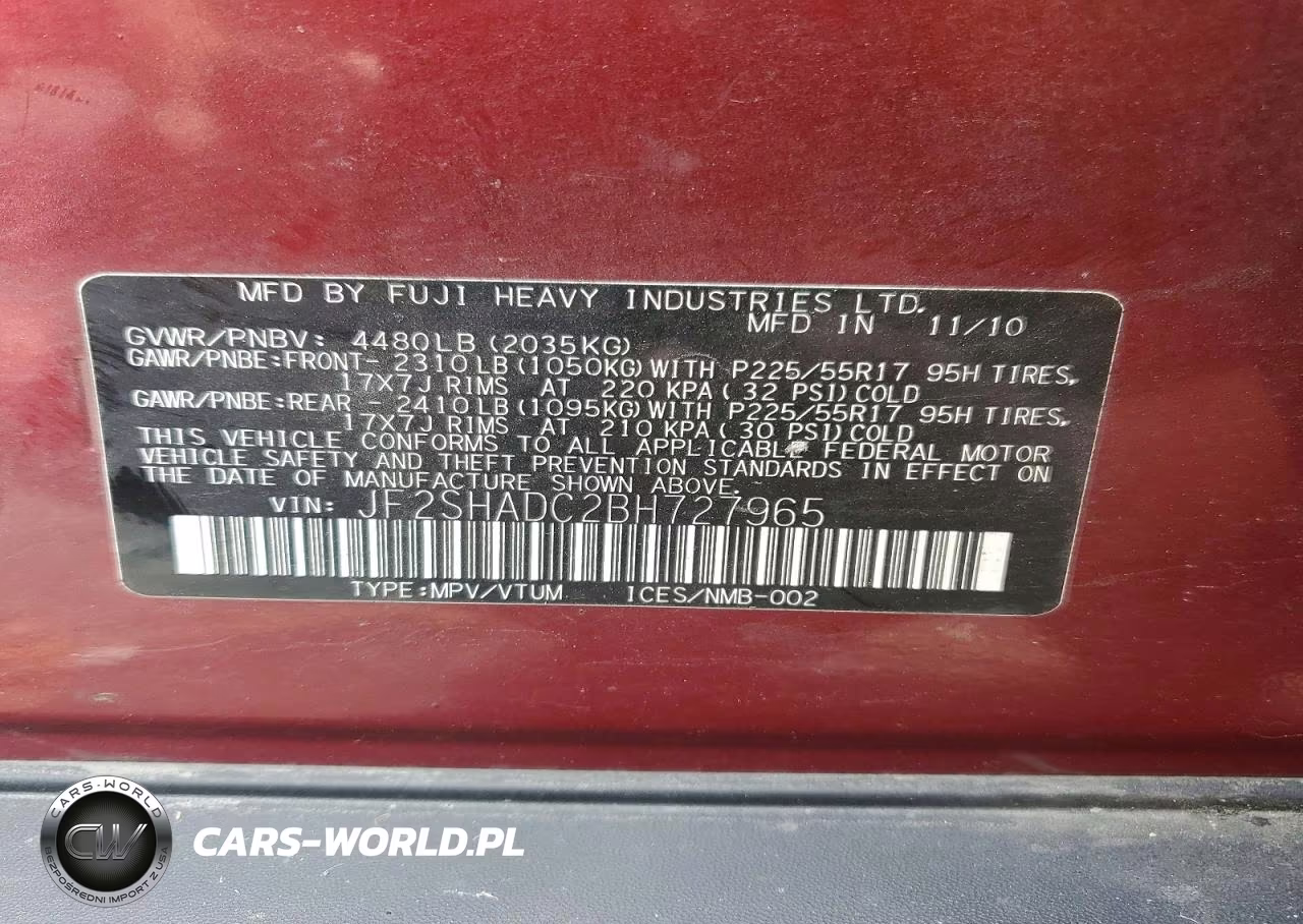 2011 Subaru Forester 2.5X Premium VIN:JF2SHADC2BH727965 - 13