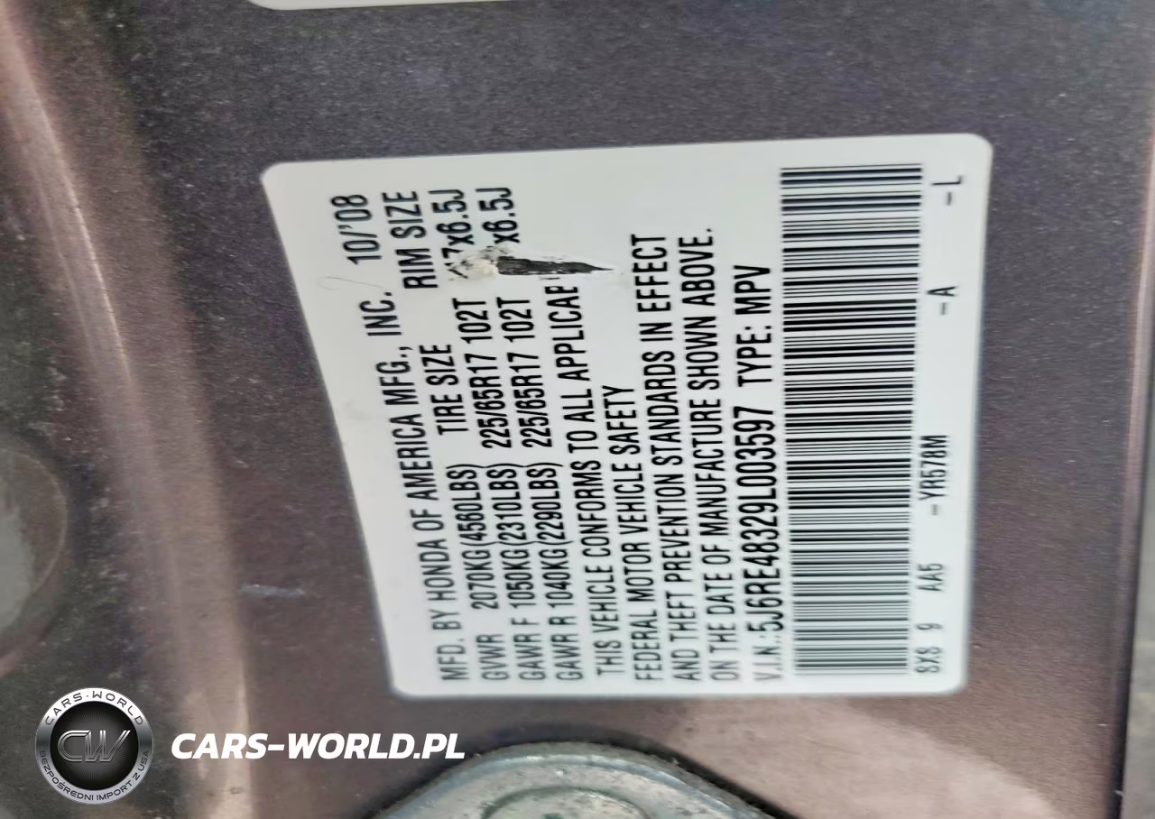 2009 Honda Cr-V Lx VIN:5J6RE48329L003597 - 14