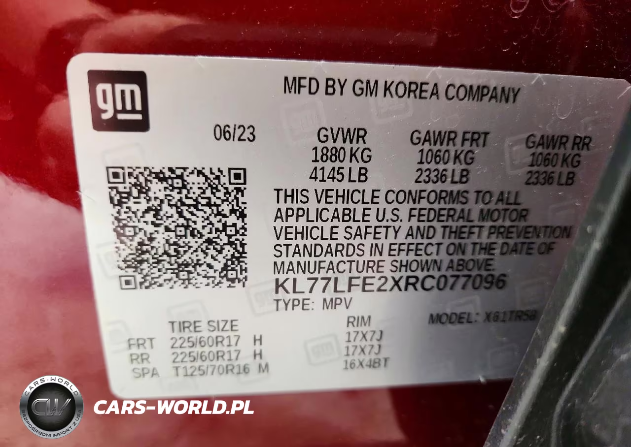 2024 Chevrolet Trax Ls VIN:KL77LFE2XRC077096 - 13