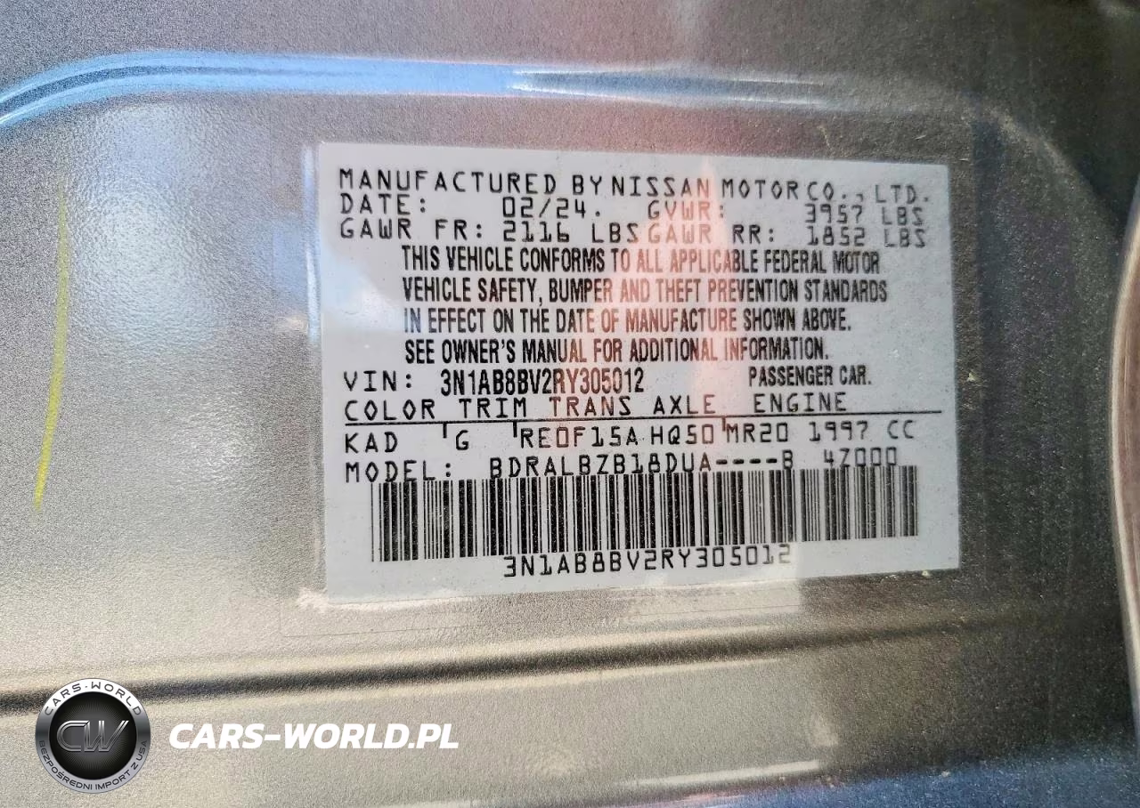 2024 Nissan Sentra S VIN:3N1AB8BV2RY305012 - 13