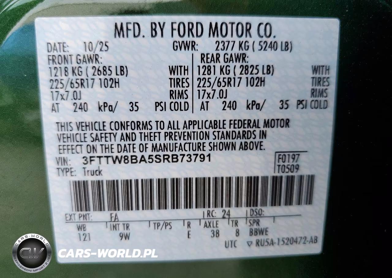 2025 Ford Maverick Xl VIN:3FTTW8BA5SRB73791 - 12