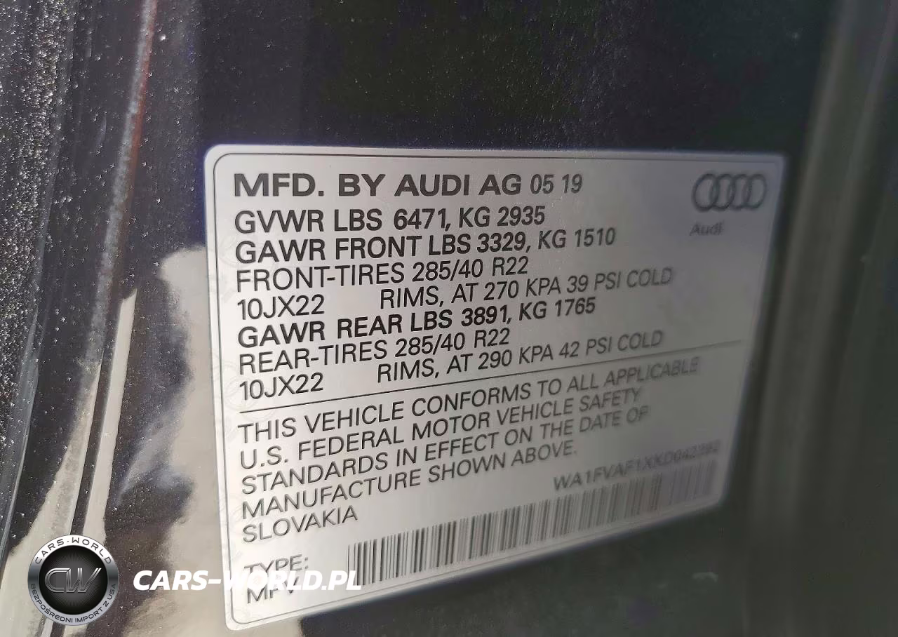 2019 Audi Q8 Prestige S-Line VIN:WA1FVAF1XKD042392 - 13