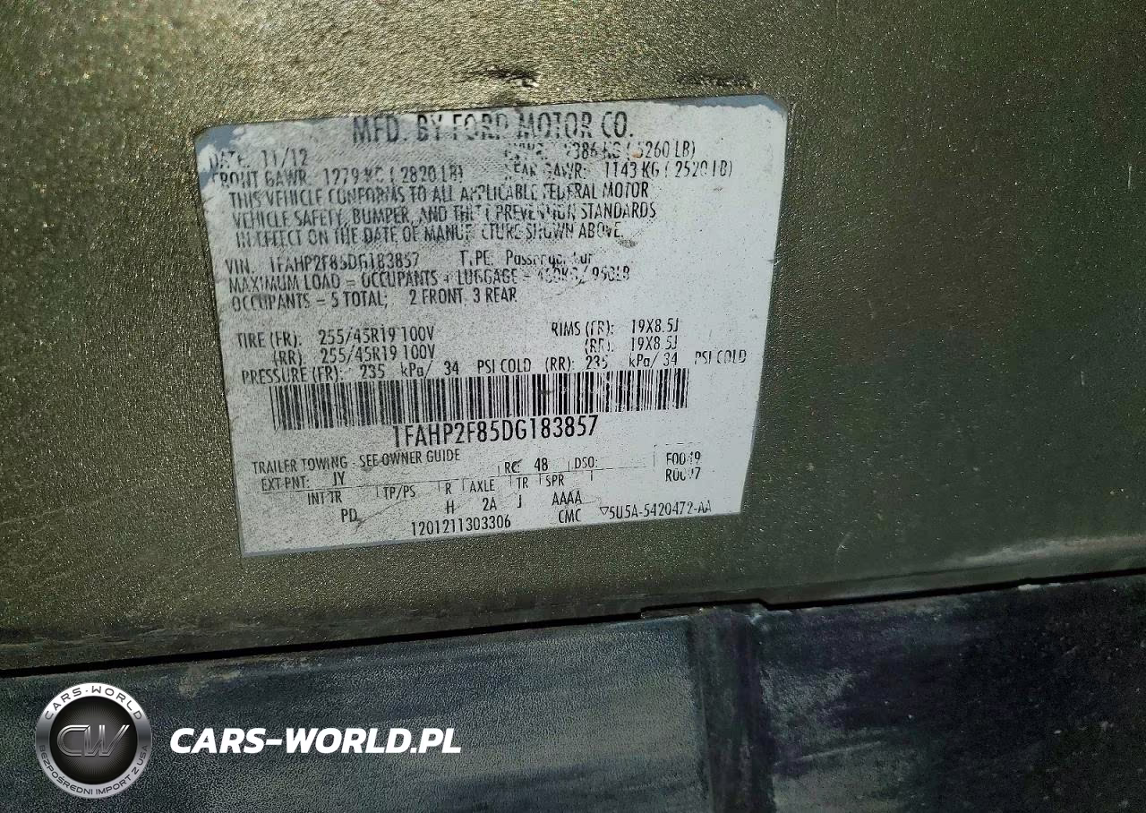 2013 Ford Taurus Limited VIN:1FAHP2F85DG183857 - 12