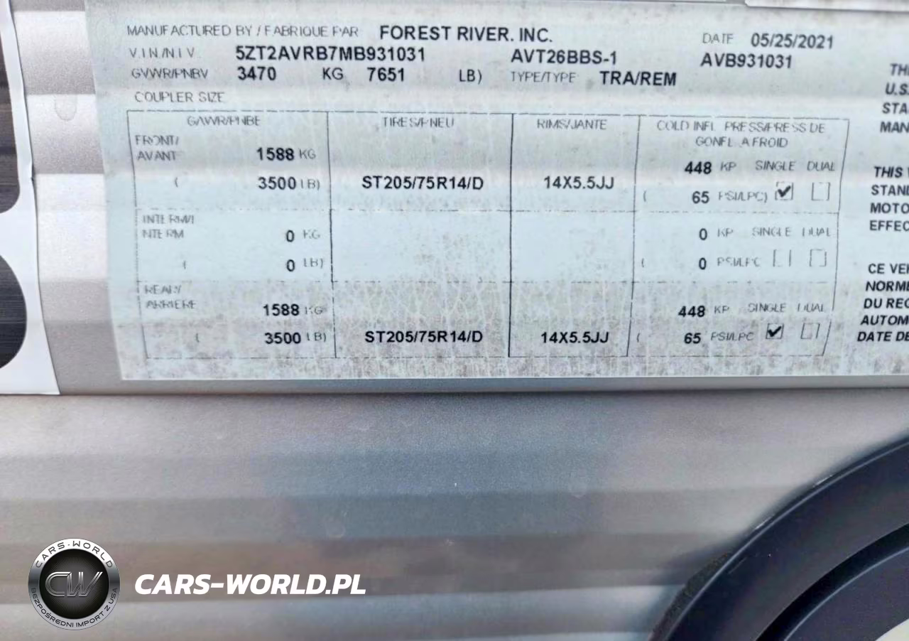 2021 Forest River Prime Time Avenger Avt26Bbs-1 Rvs Slide-In Camper VIN:5ZT2AVRB7MB931031 - 10