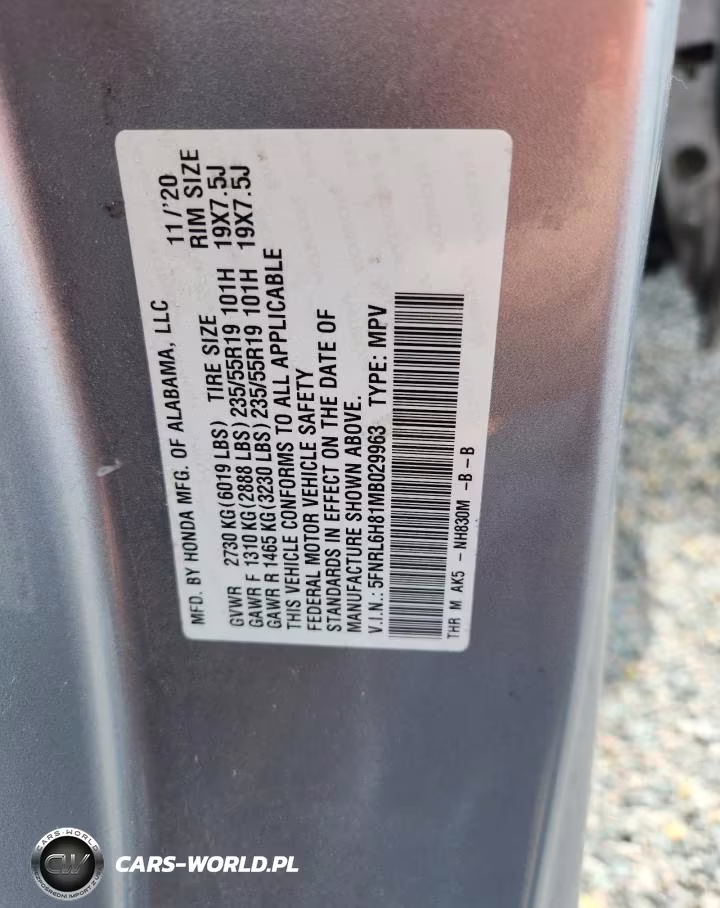 2021 Honda Odyssey Touring VIN:5FNRL6H81MB029963 - 13