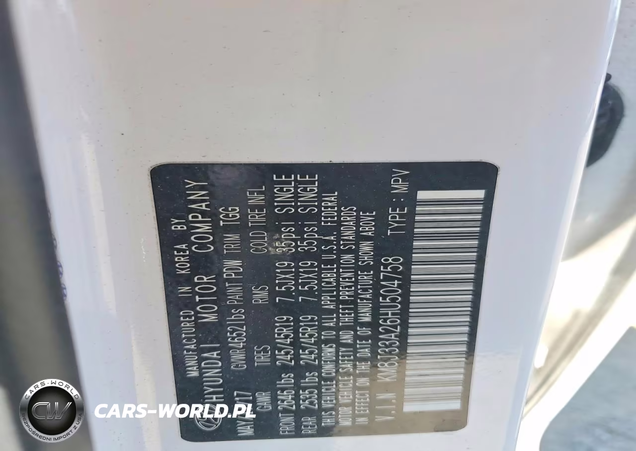 2017 Hyundai Tucson Sport VIN:KM8J33A26HU504758 - 13