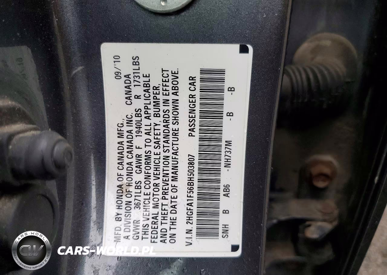 2011 Honda Civic Lx VIN:2HGFA1F56BH503807 - 13