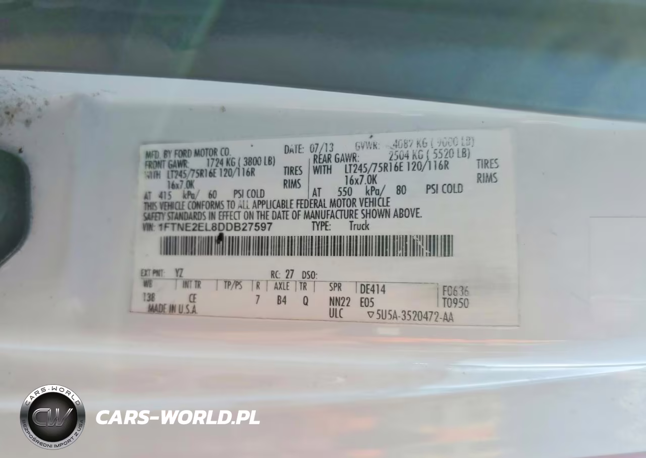 2013 Ford Econoline E250 Van VIN:1FTNE2EL8DDB27597 - 14