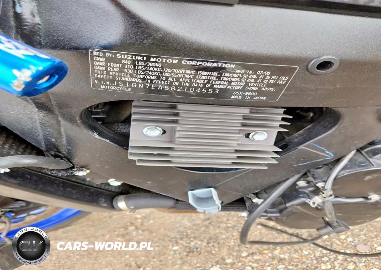 2008 Suzuki Gsx-R600 VIN:JS1GN7EA582104553 - 9