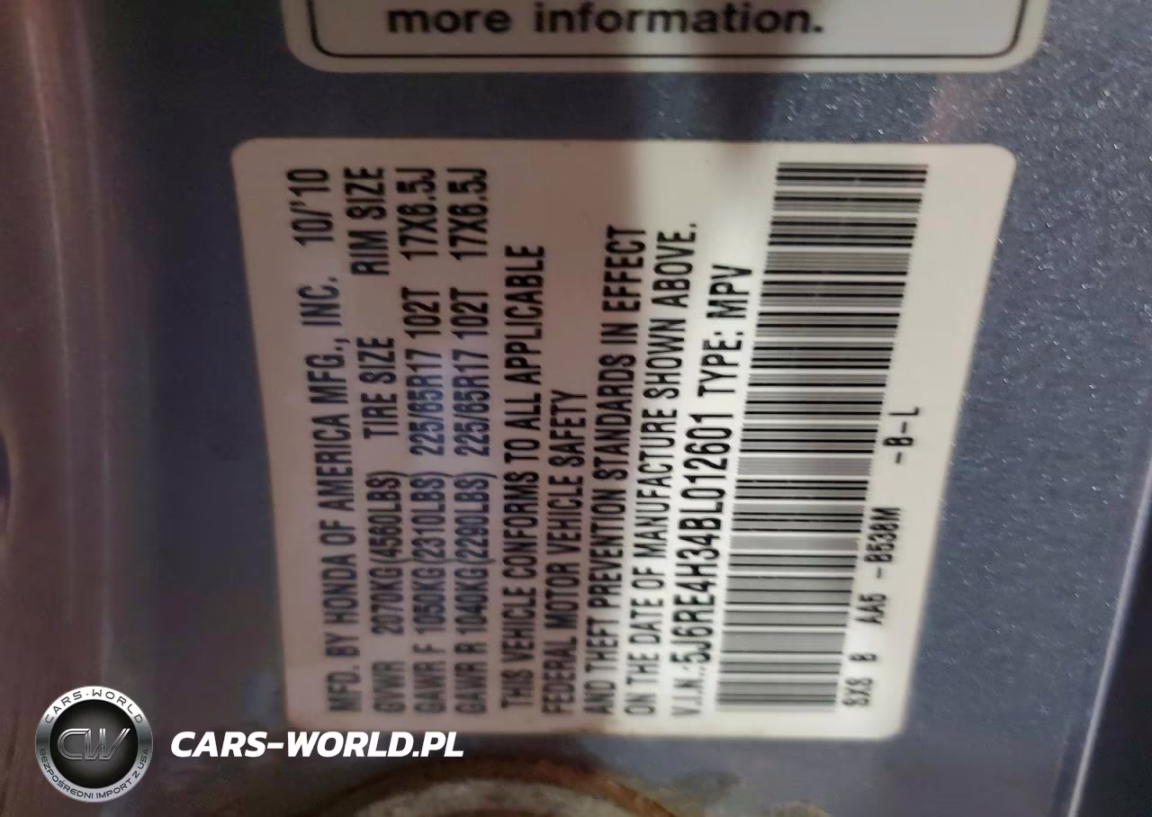 2011 Honda Cr-V Lx VIN:5J6RE4H34BL012601 - 13