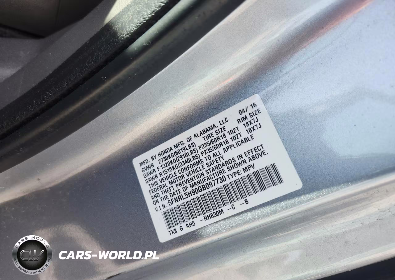 2016 Honda Odyssey Touring VIN:5FNRL5H90GB097730 - 13
