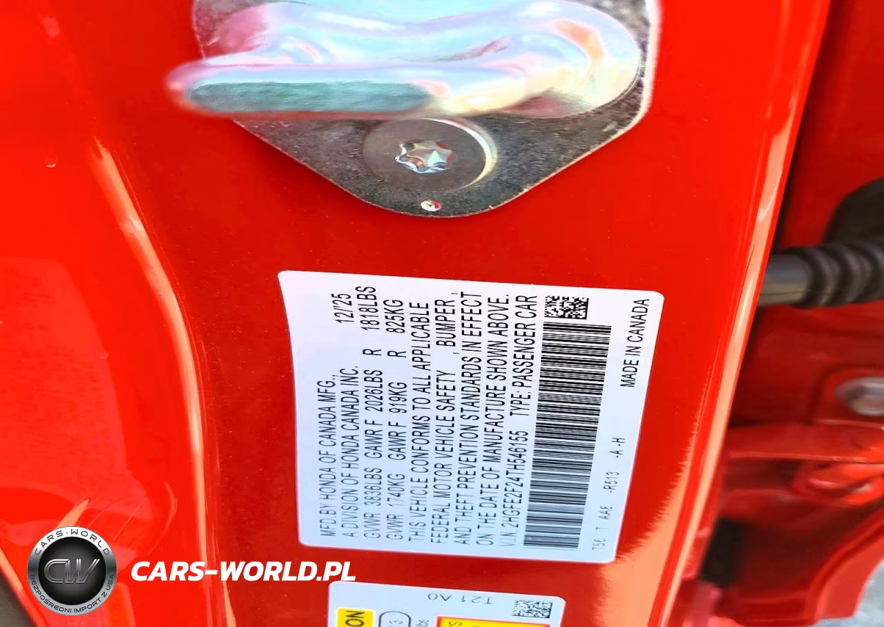 2026 Honda Civic Lx VIN:2HGFE2F24TH546155 - 12