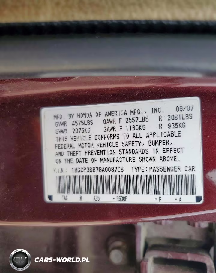 2008 Honda Accord Exl VIN:1HGCP36878A008708 - 13