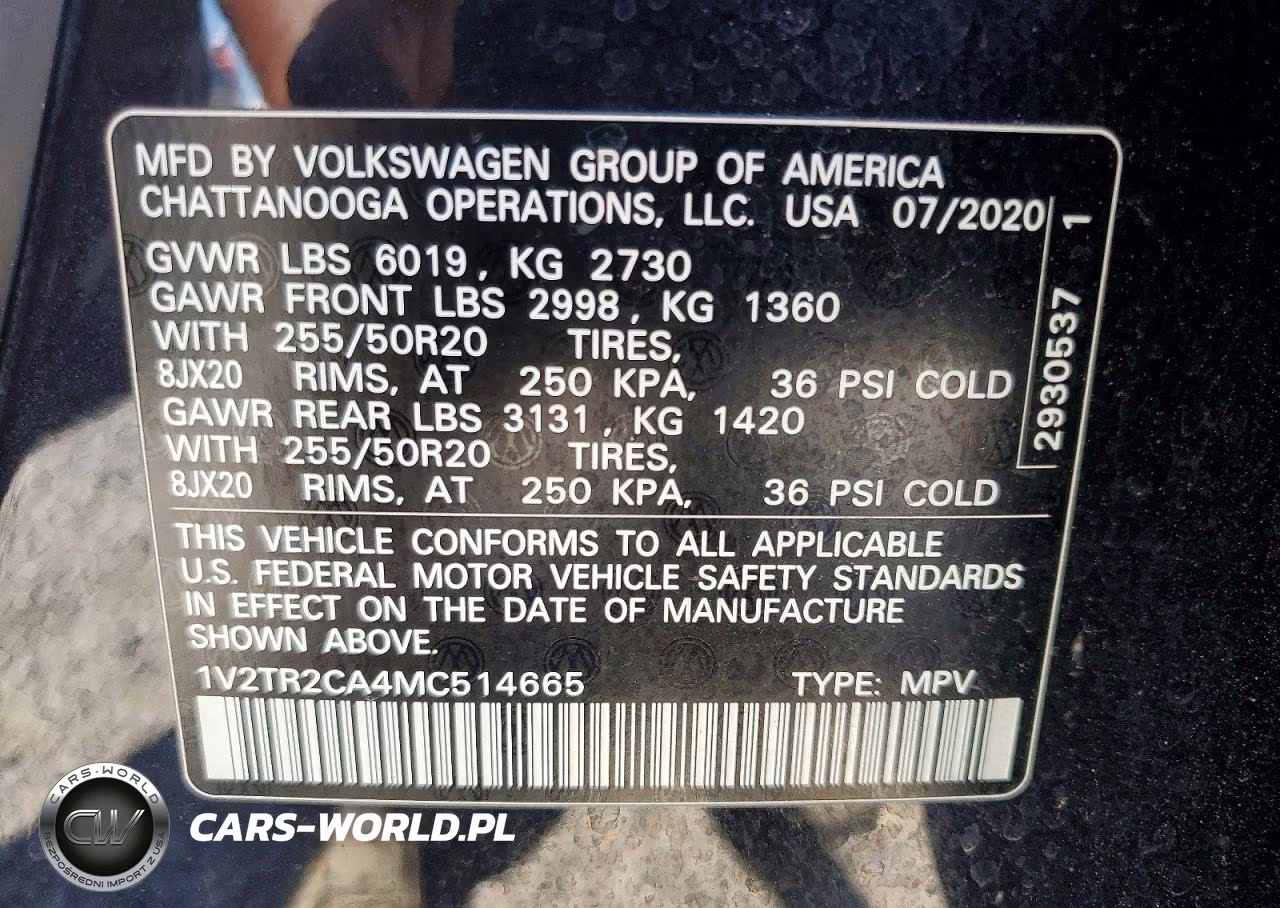 2021 Volkswagen Atlas Sel Premium VIN:1V2TR2CA4MC514665 - 14
