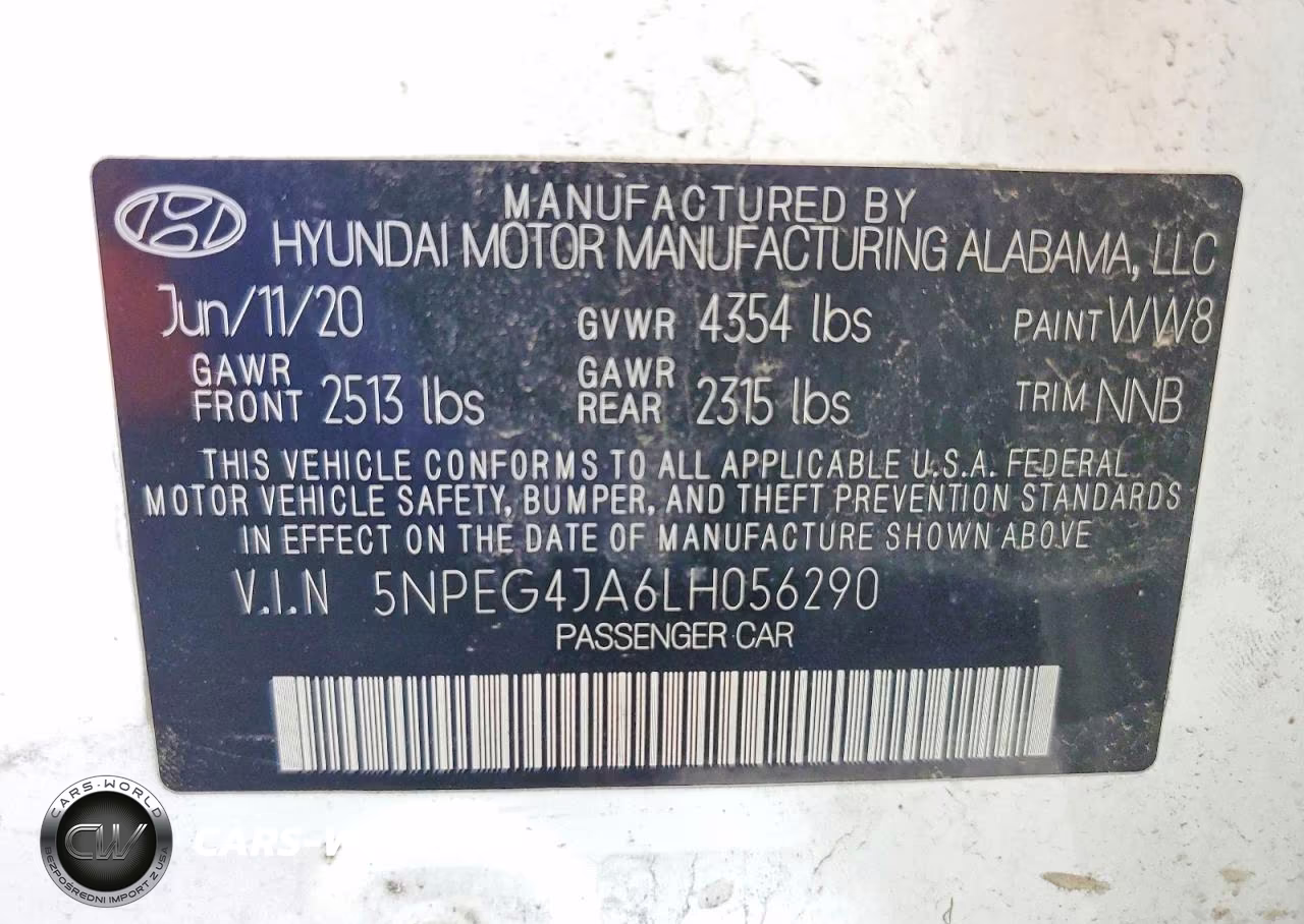 2020 Hyundai Sonata Se VIN:5NPEG4JA6LH056290 - 12