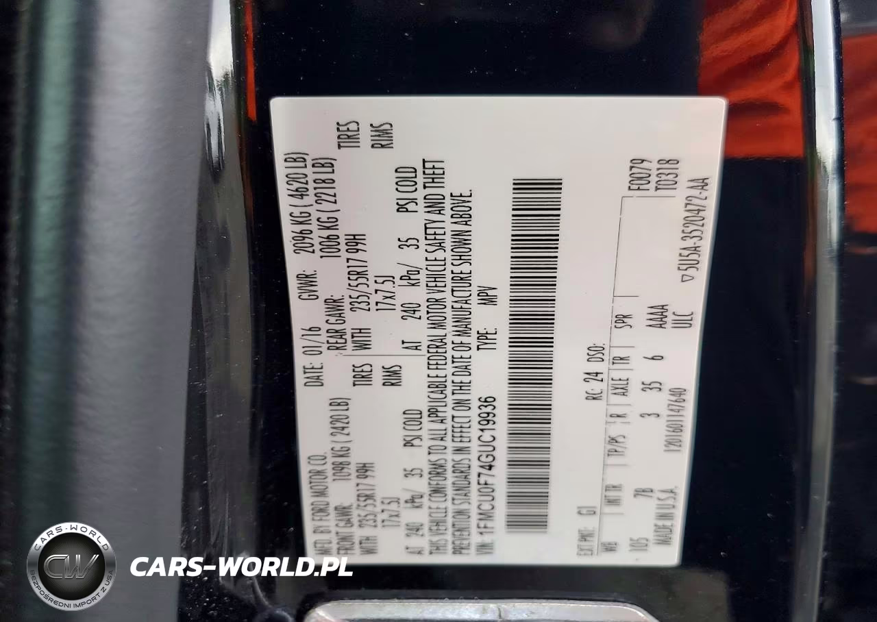 2016 Ford Escape S VIN:1FMCU0F74GUC19936 - 13
