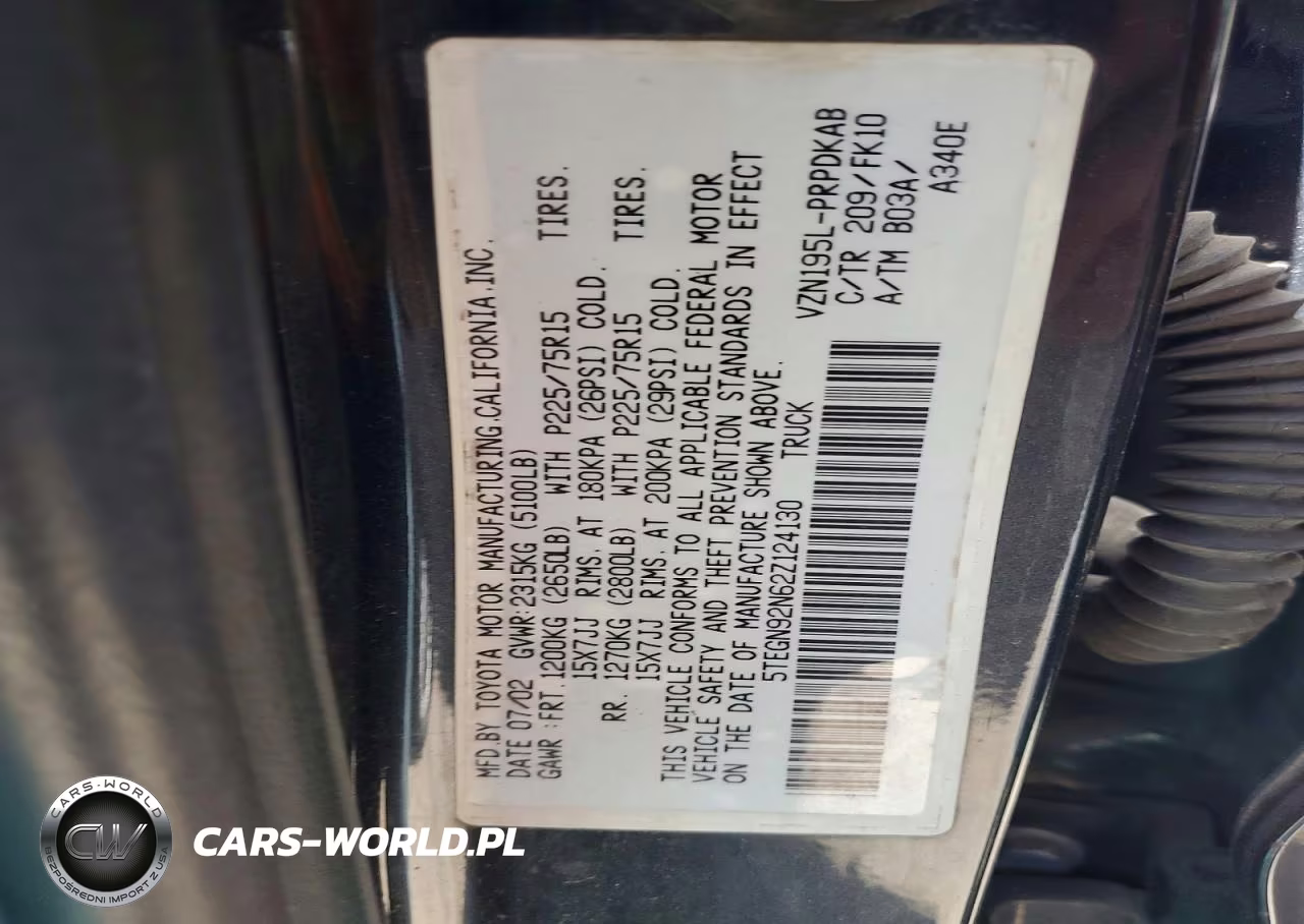 2002 Toyota Tacoma VIN:5TEGN92N62Z124130 - 12