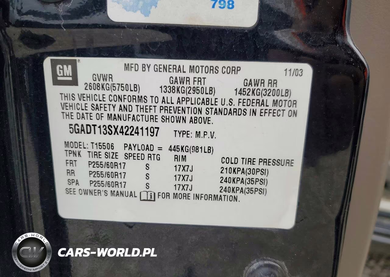 2004 Buick Rainier Cxl VIN:5GADT13SX42241197 - 12