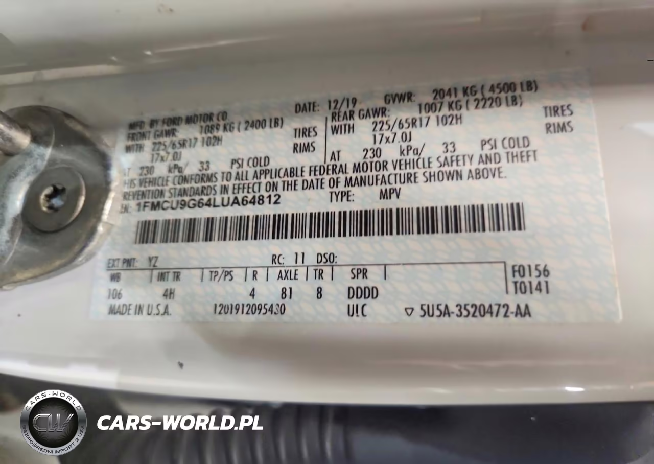 2020 Ford Escape Se VIN:1FMCU9G64LUA64812 - 13
