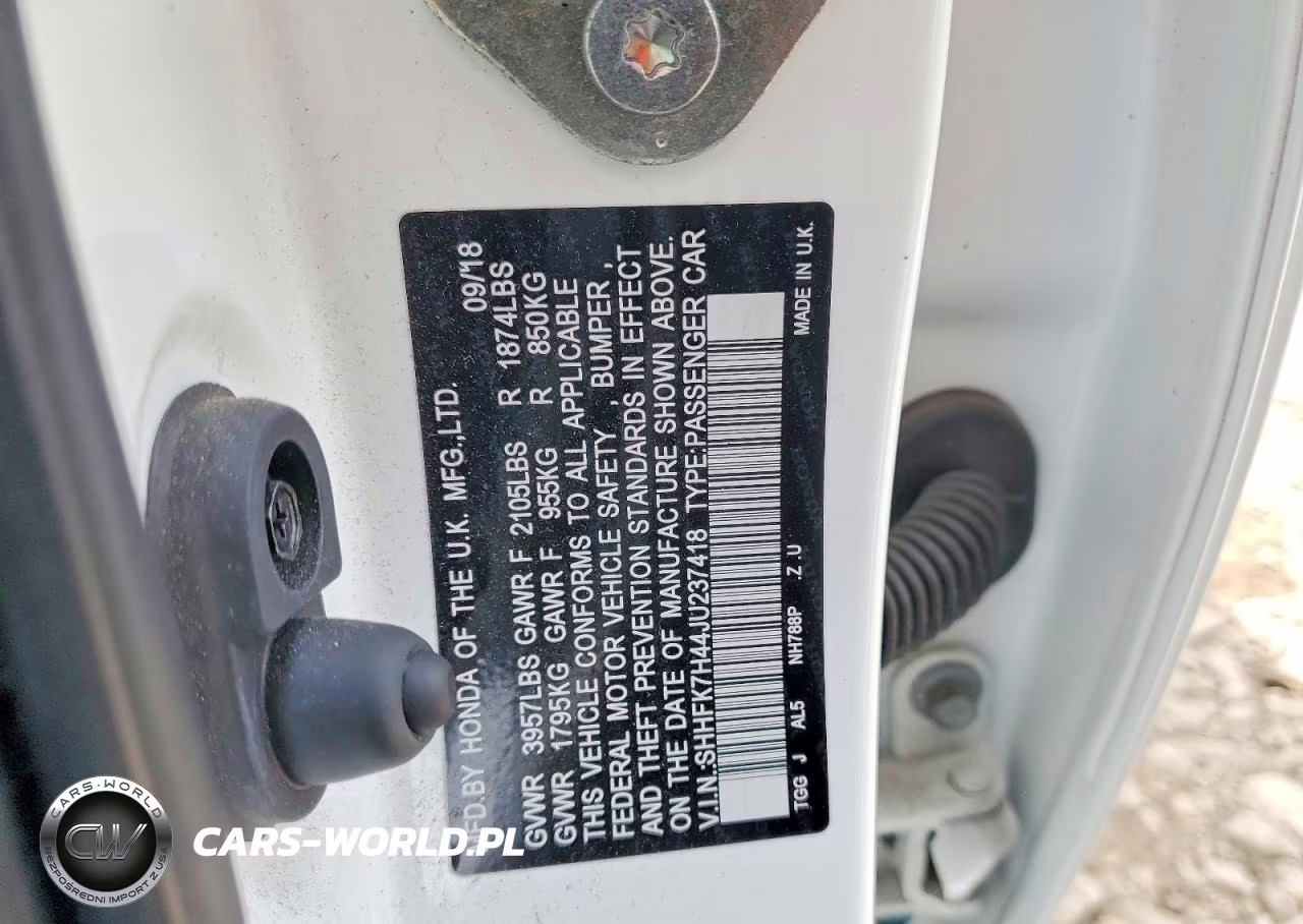 2018 Honda Civic Sport VIN:SHHFK7H44JU237418 - 12