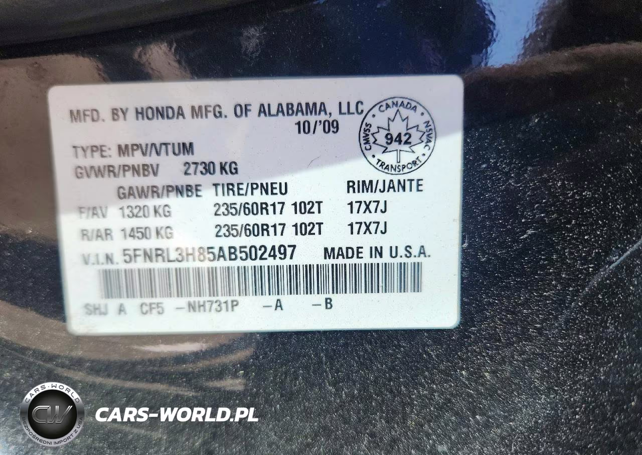 2010 Honda Odyssey Touring VIN:5FNRL3H85AB502497 - 13