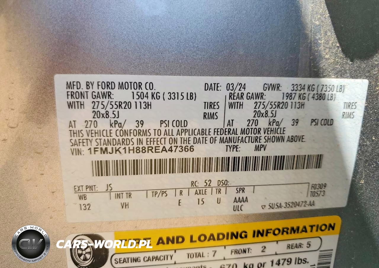 2024 Ford Expedition Max Xlt VIN:1FMJK1H88REA47366 - 13